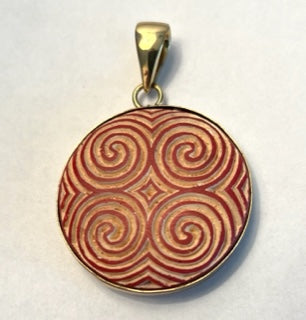 Carved Cinnabar "In Circles"