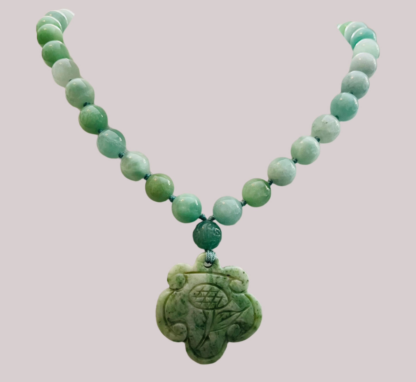 Antique Jade Pendant and Necklace