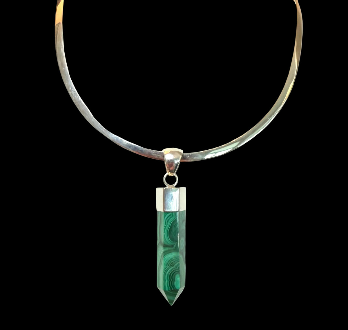 Pendant Malachite In Sterling