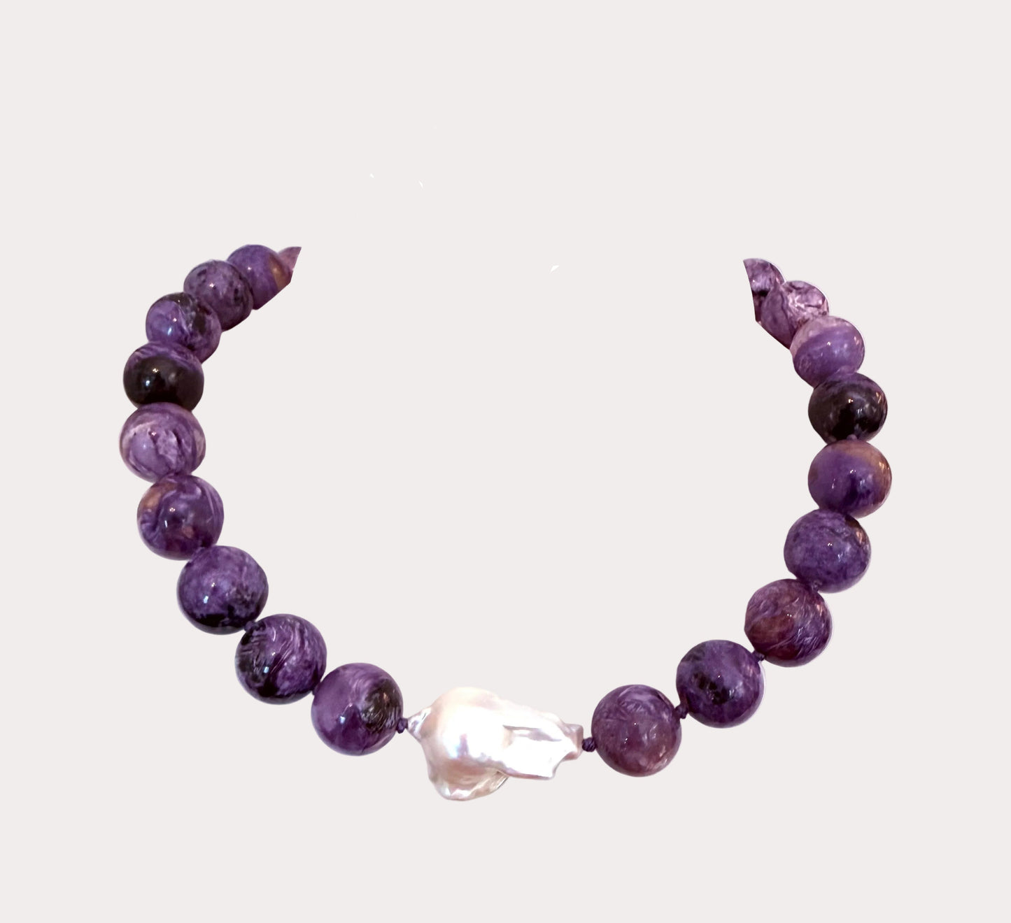 CHAROITE & BAROQUE PEARL