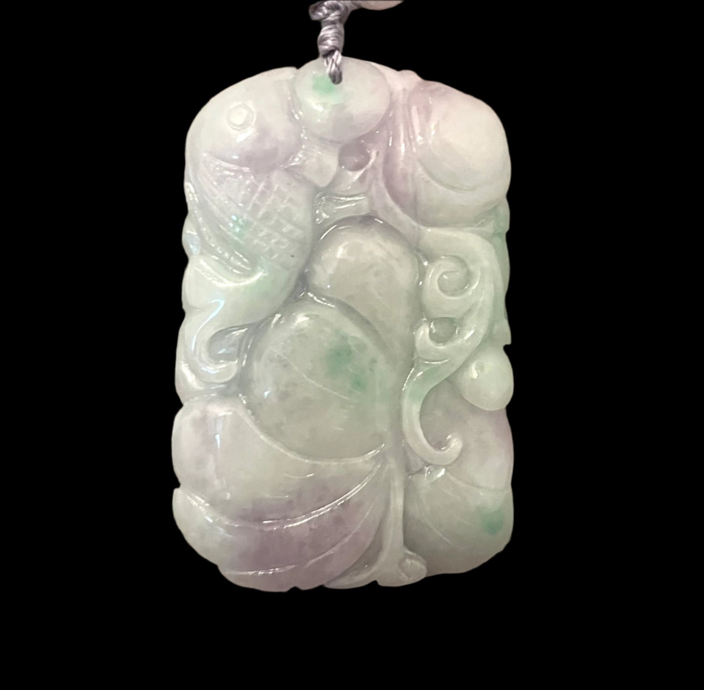 Carved Jade and Kunzite