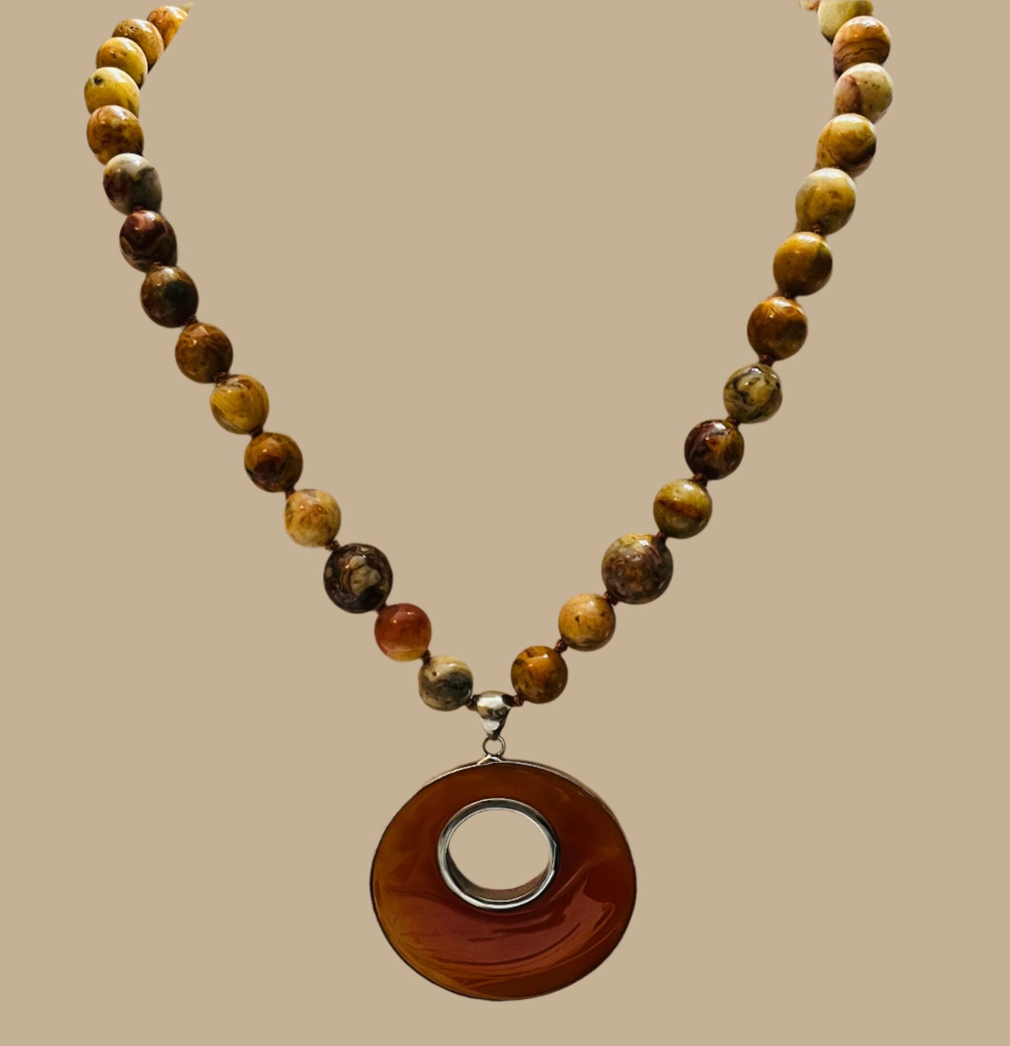 Necklace  Crazy Lace Agate and Carnelian
