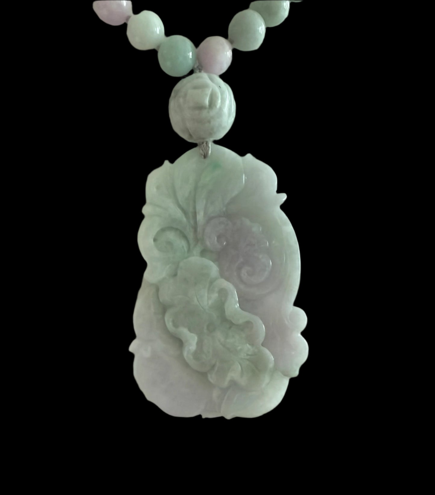 CARVED JADE KOI FISH AMONG LOTUS LEAVES