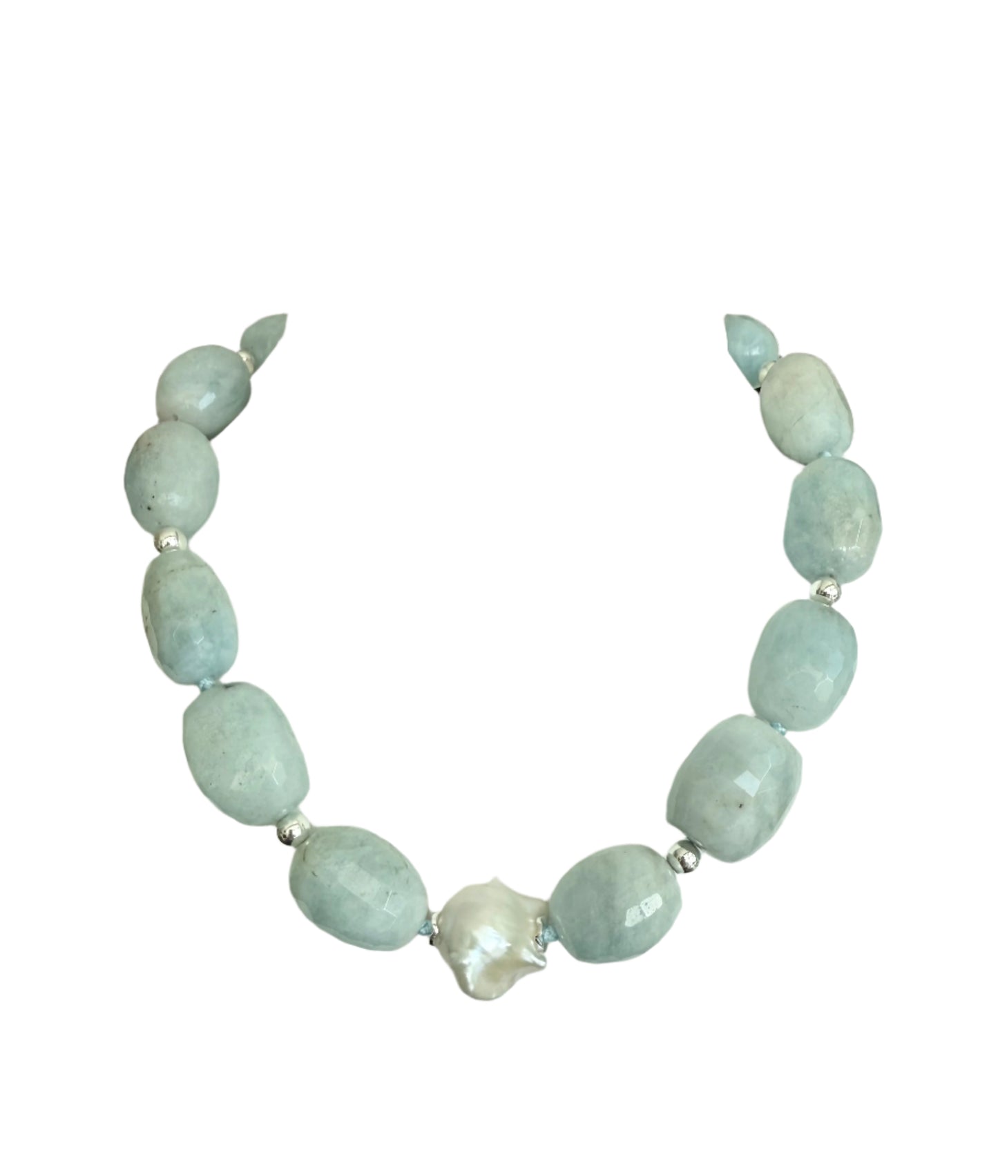 AQUAMARINE AND BAROQUE PEARL