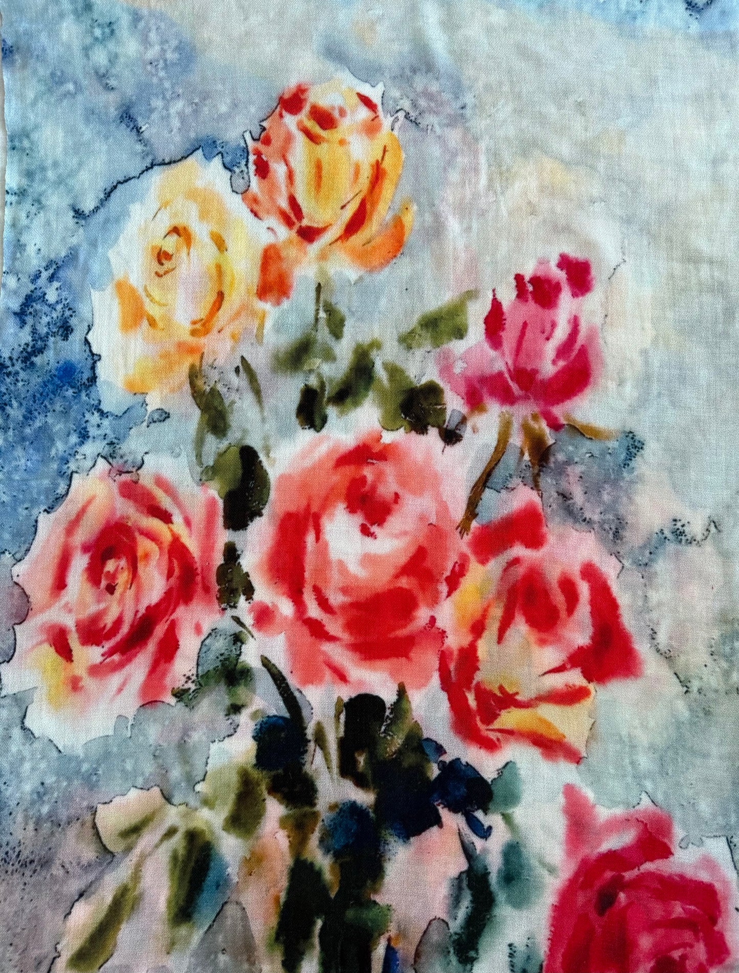 Scarf Hand Painted Cashmere #1