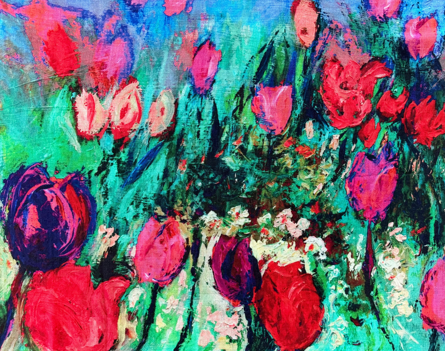 Scarf Hand Painted Cashmere #6