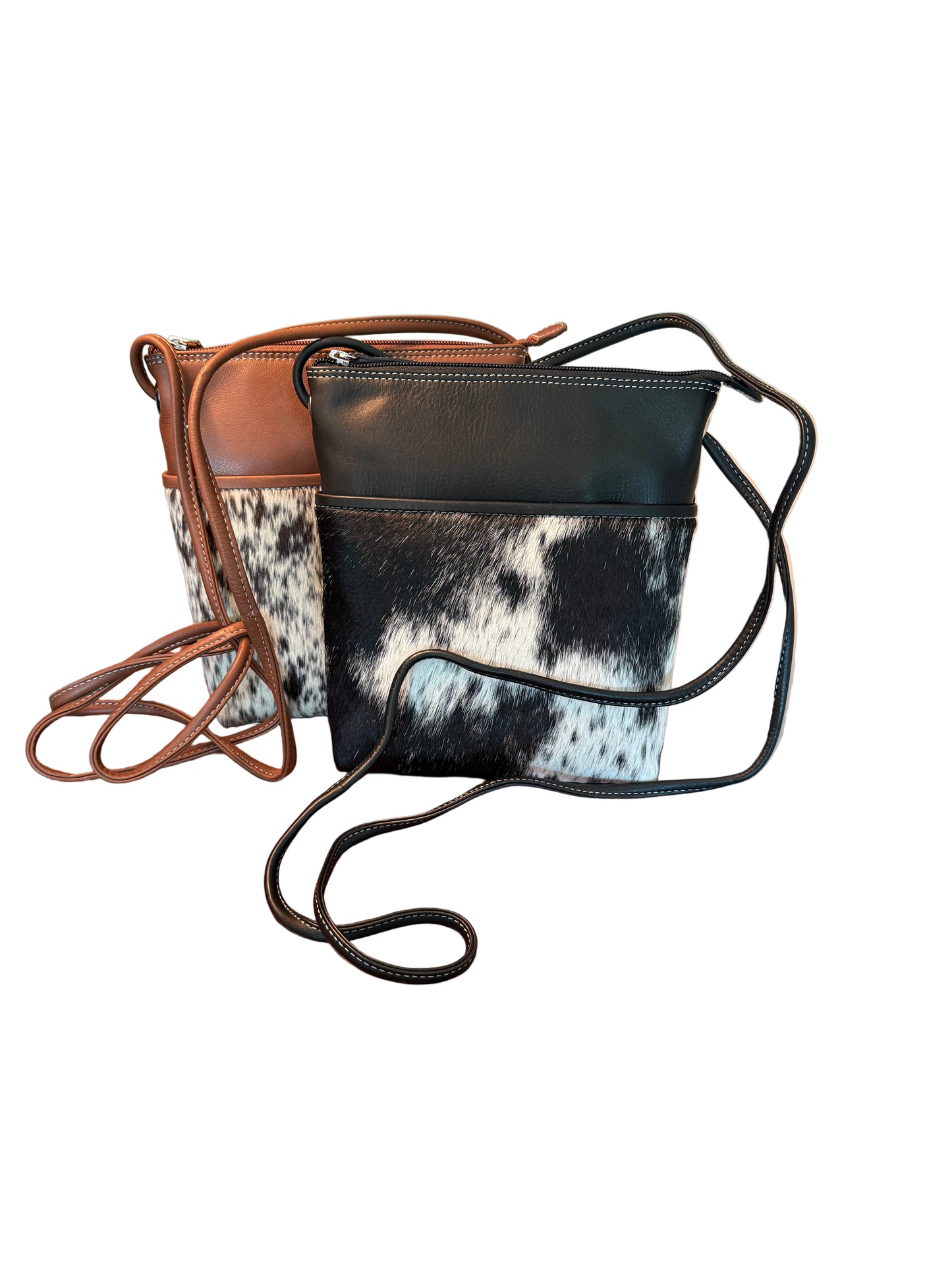 Crossbody Bag of Leather & Calf Hair