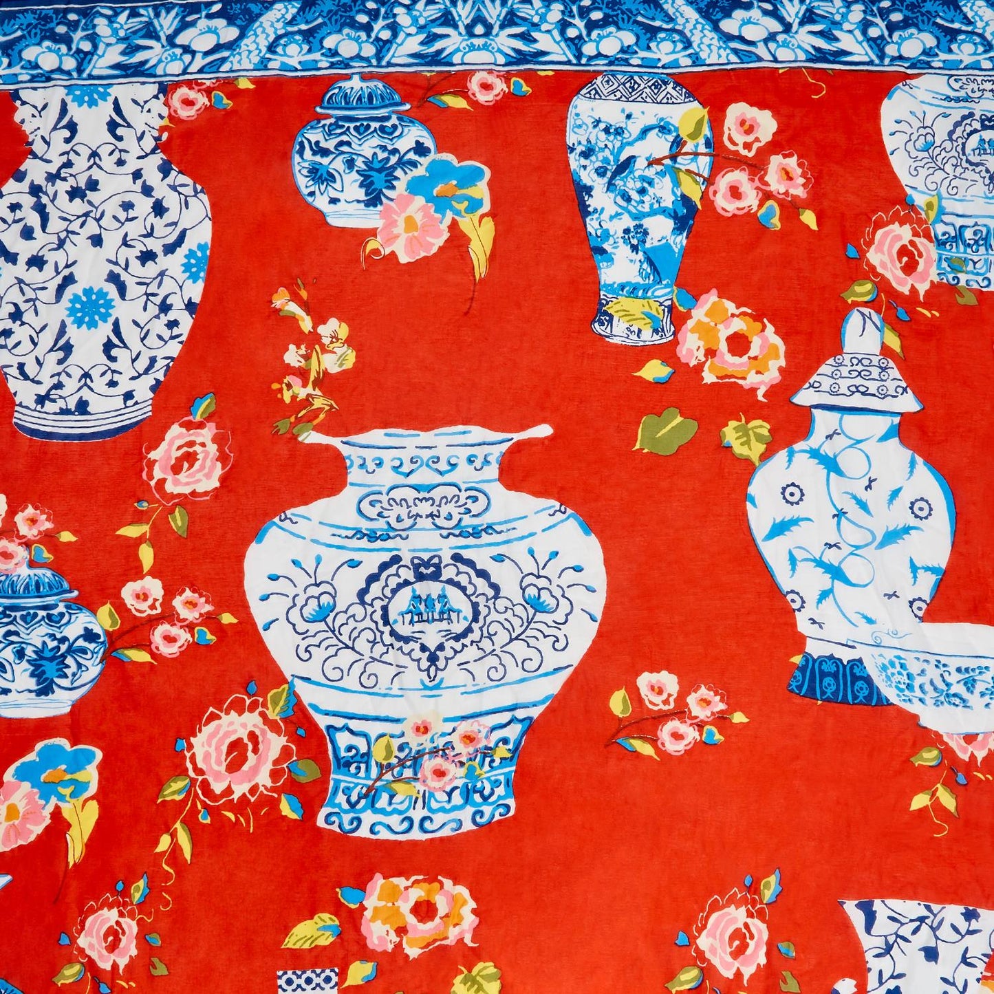 Kimono Blue Vase Red Long *