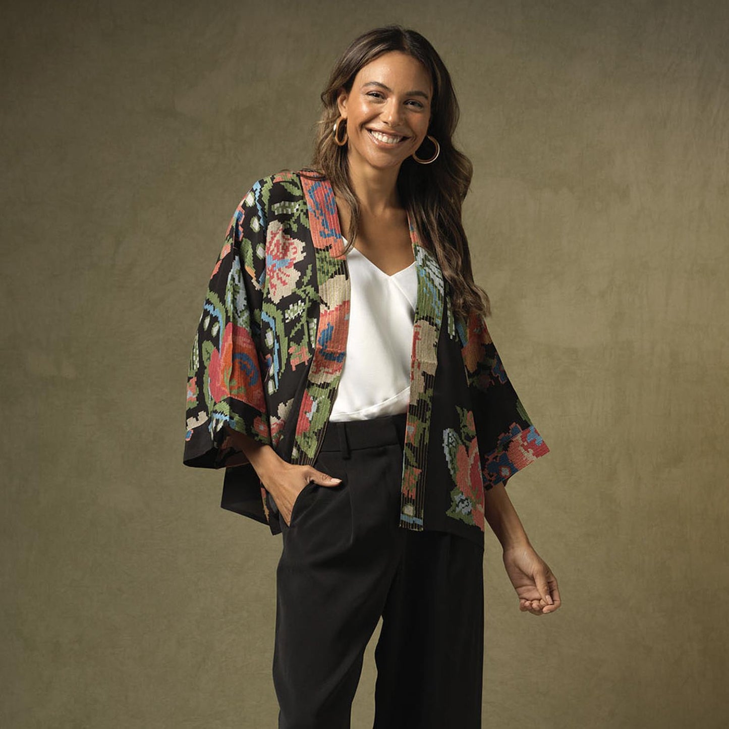 Kimono Woven Flower Short *