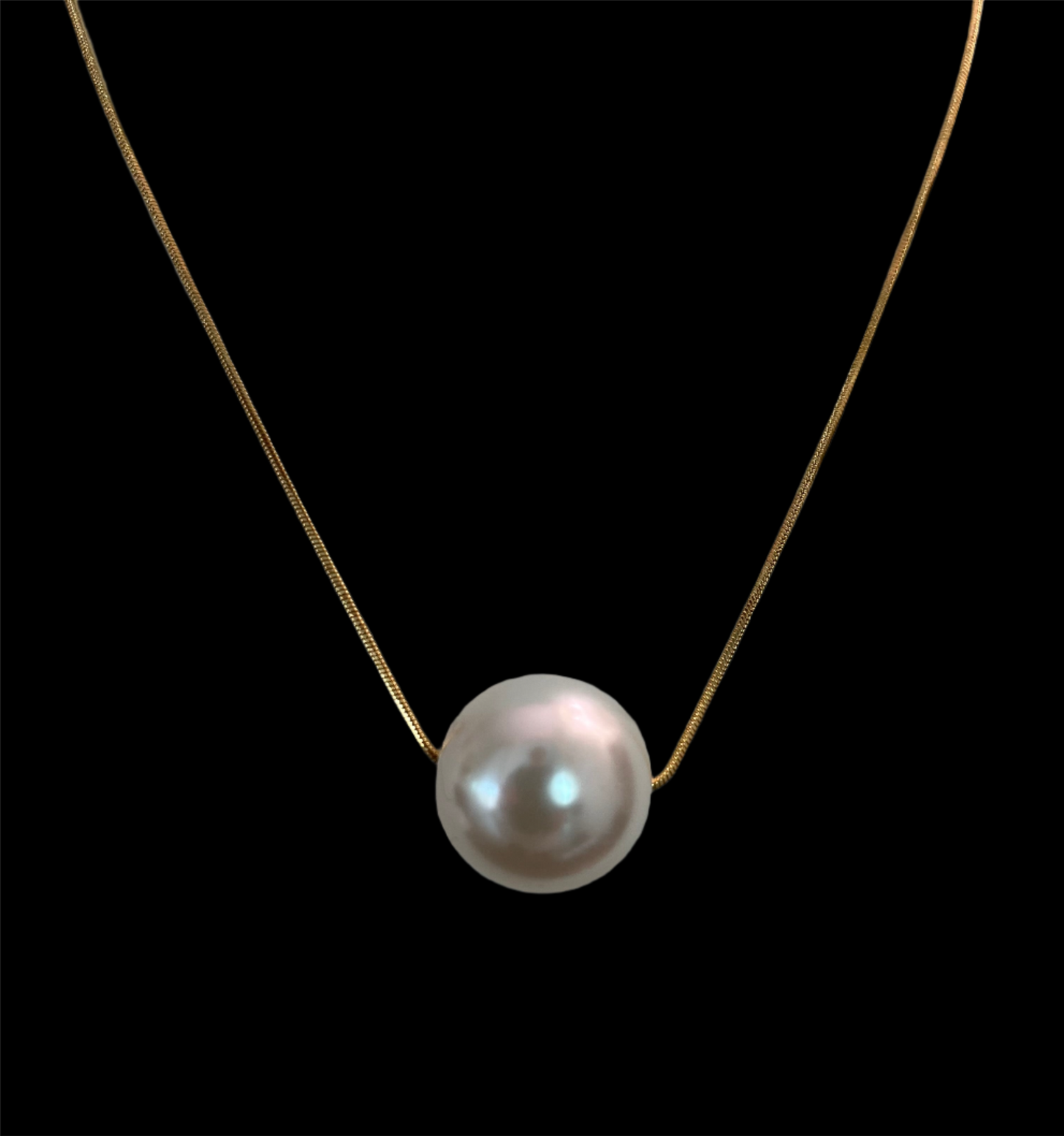 Jumbo Faux Pearl on Gold Chain