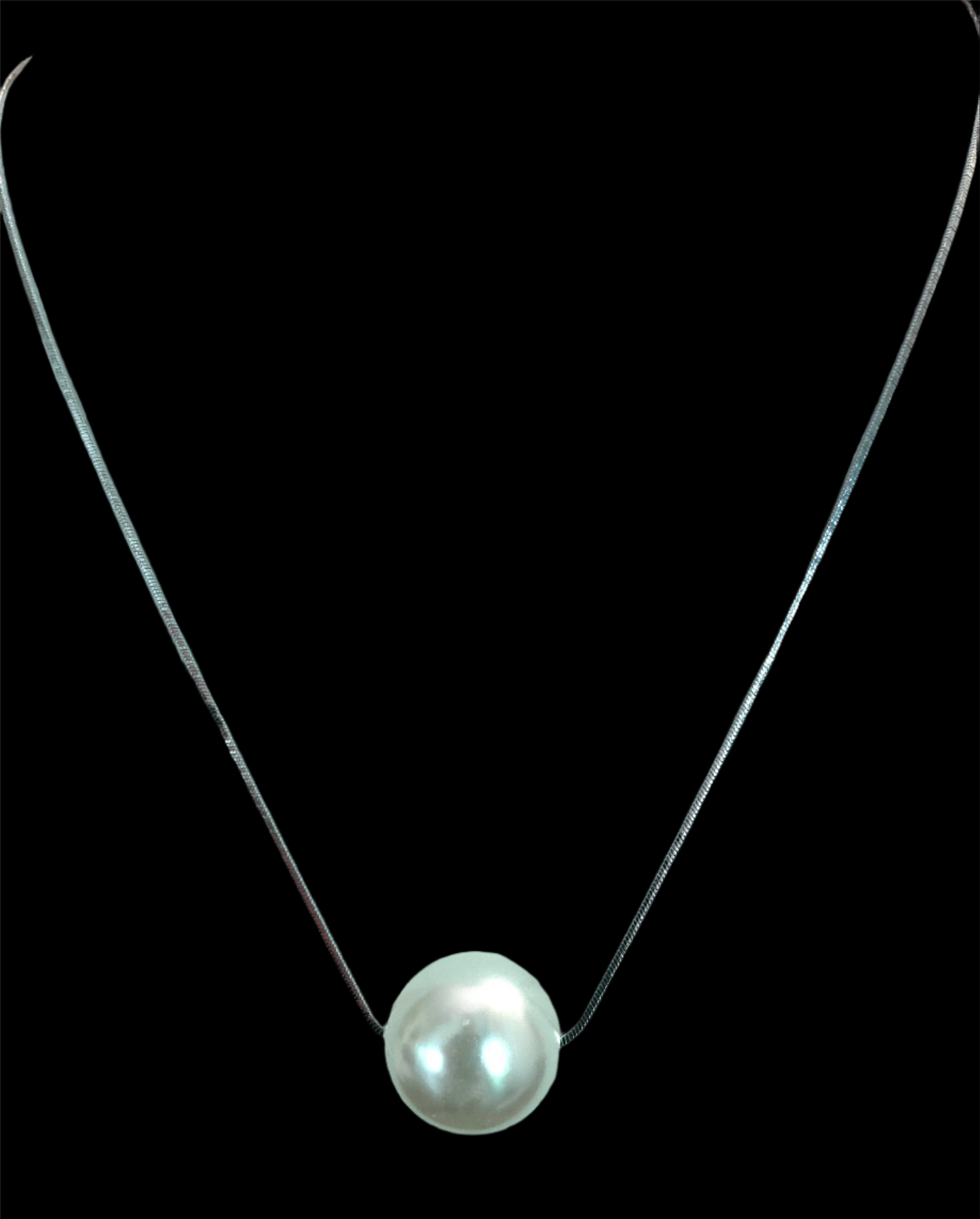 Jumbo Faux Pearl on silver