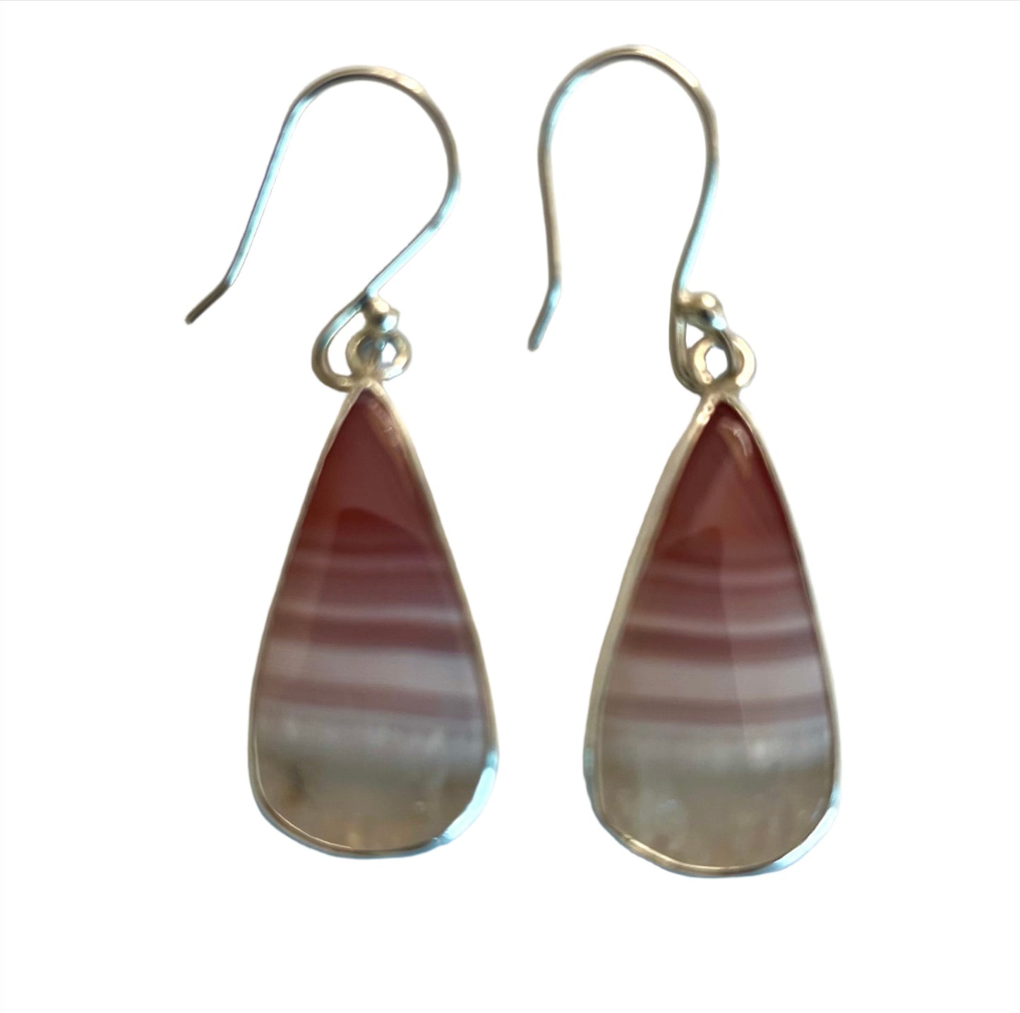 Earrings Pink Botswana agate
