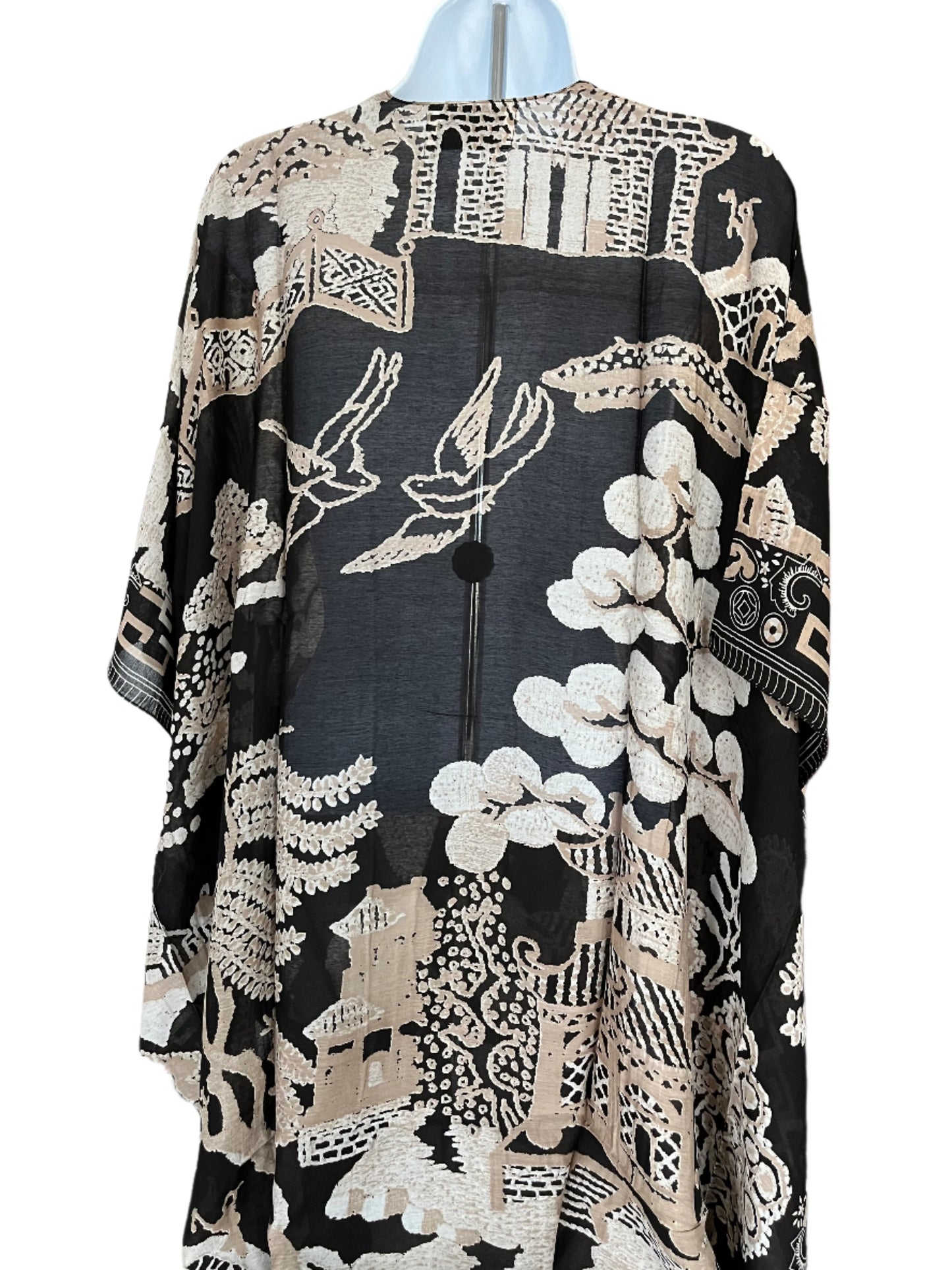 Kimono  Black Giant Willow Long *