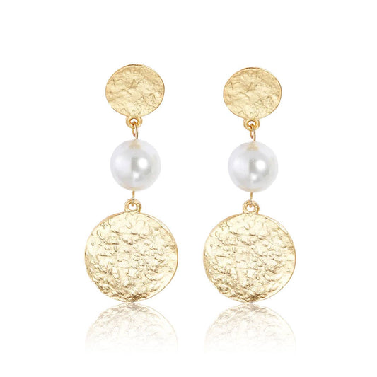 Timeless Coin & Pearl Earrings - 24K Gold Plated