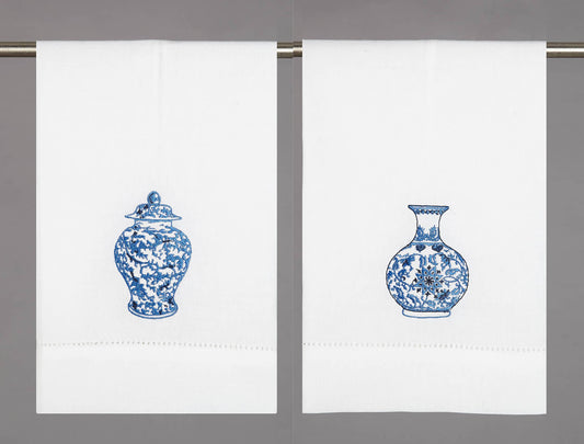 Chinoiserie Vases Guest Towel - Sally Eckman Roberts