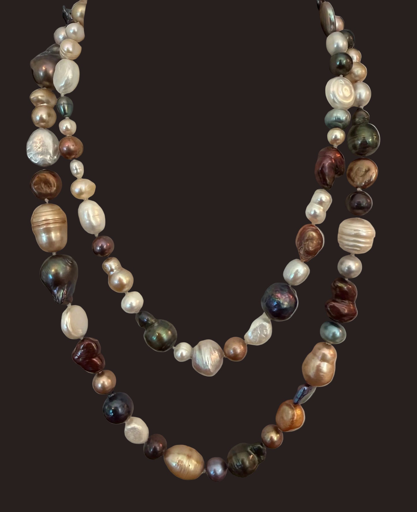 Necklace Multi Color Pearls 38"