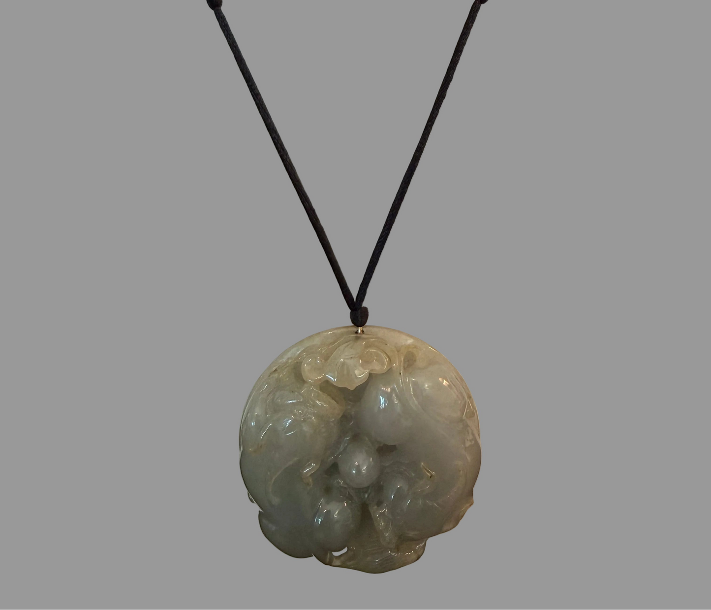 Jade Pendant on Black Silk