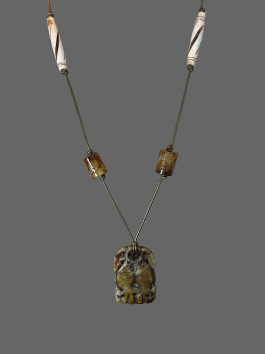 Double Fish Pendant on Leather
