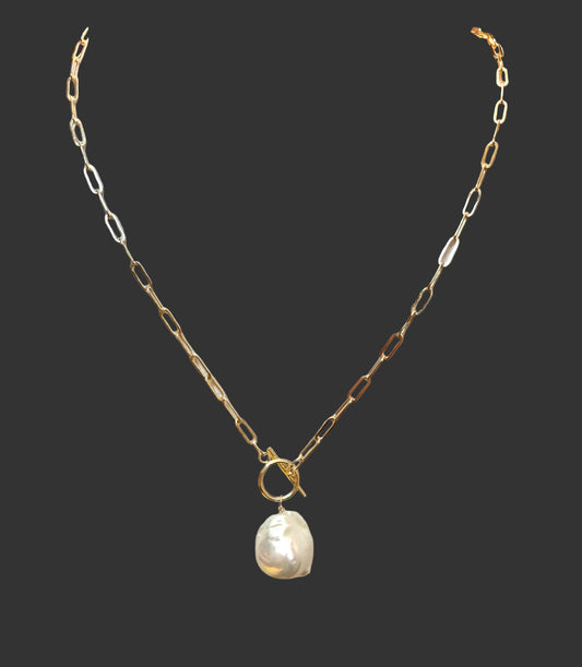 Fine Paperclip & Baroque Pearl