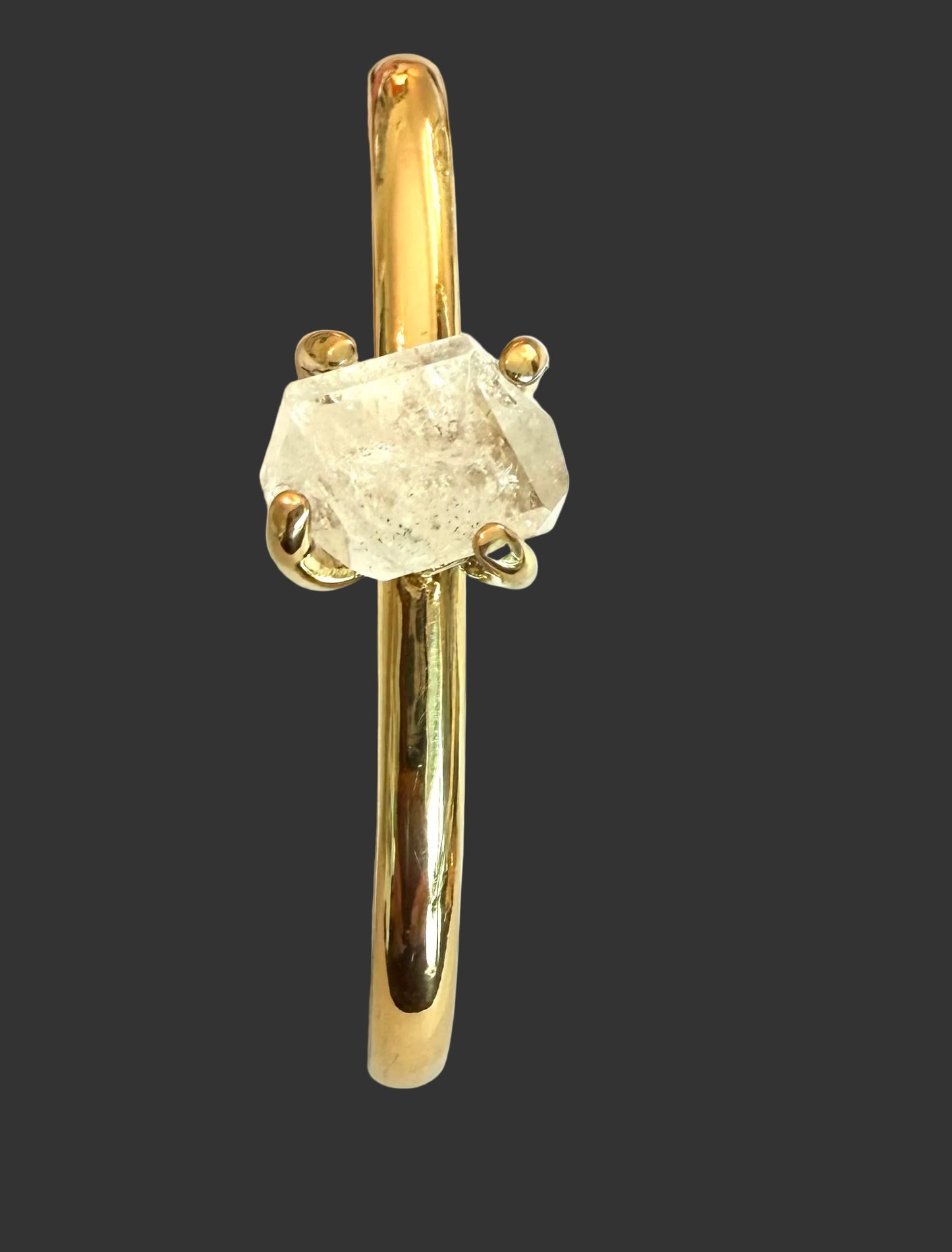 Cuff Bracelet with Herkemer Diamond