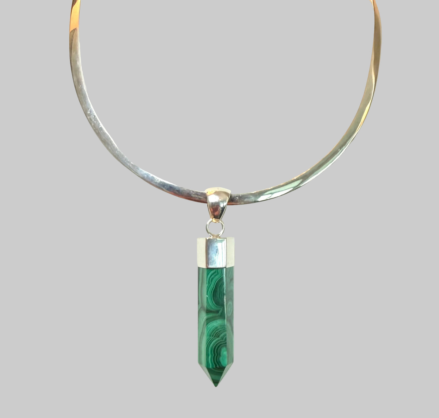 Pendant Malachite In Sterling
