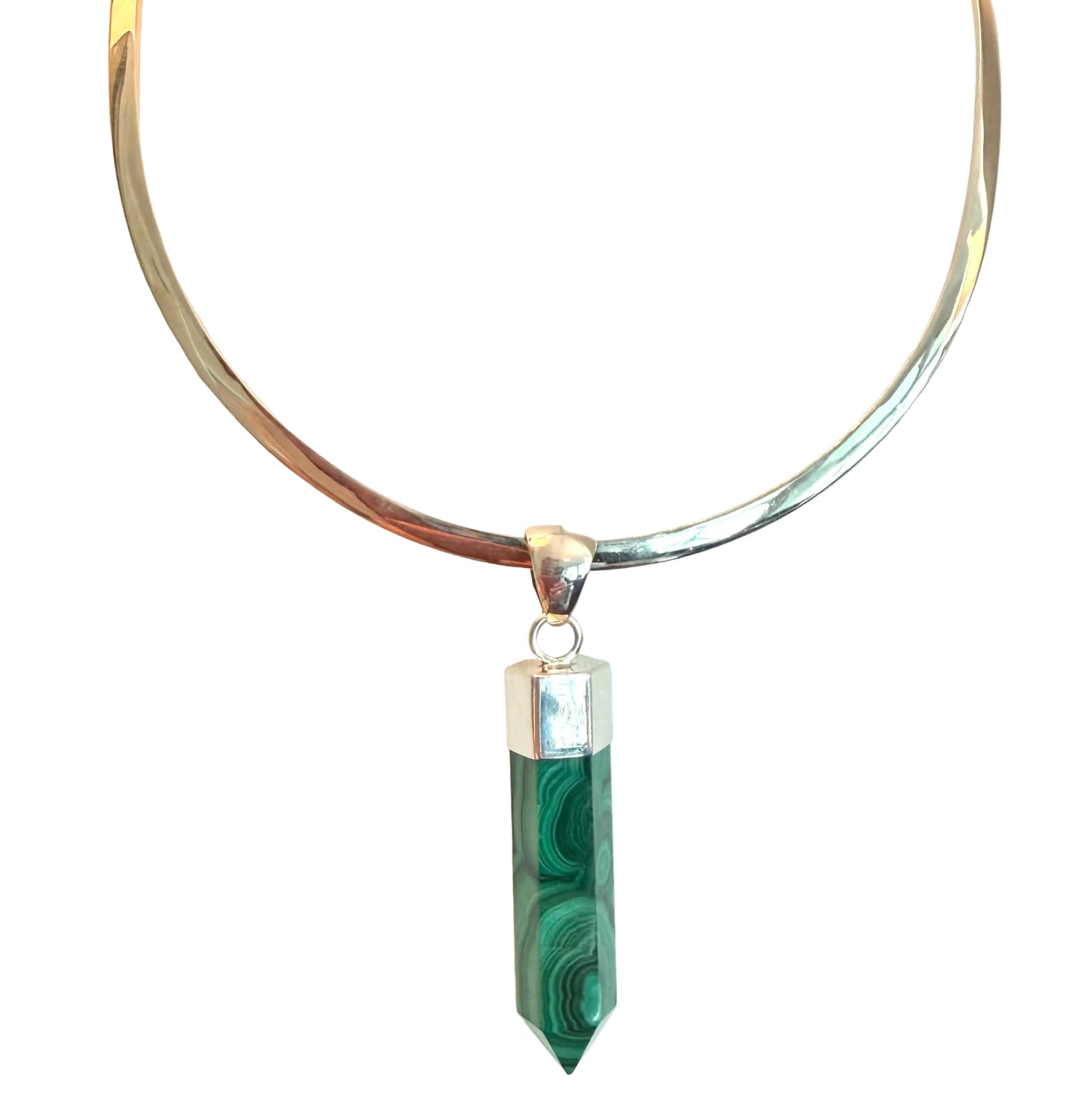Pendant Malachite In Sterling