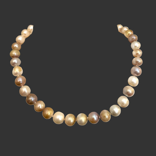 NATURAL PNK, PEACH, MAUVE, CHAPAGNE PEARL NECKLACE