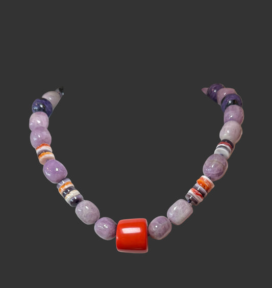 KUNZITE, CHAROITE, WAMPAUM BEADS, & GIANT CORAL