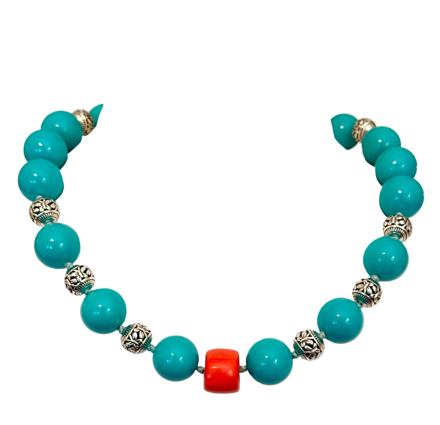ACRYLIC TURQUOISE & NATURAL CORAL