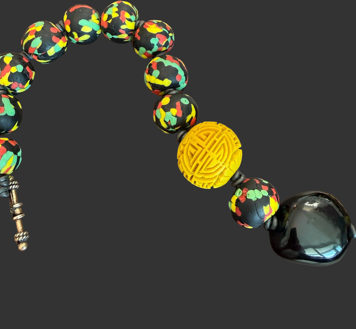 African Fussed Glass with Lucite & Caved Beads
