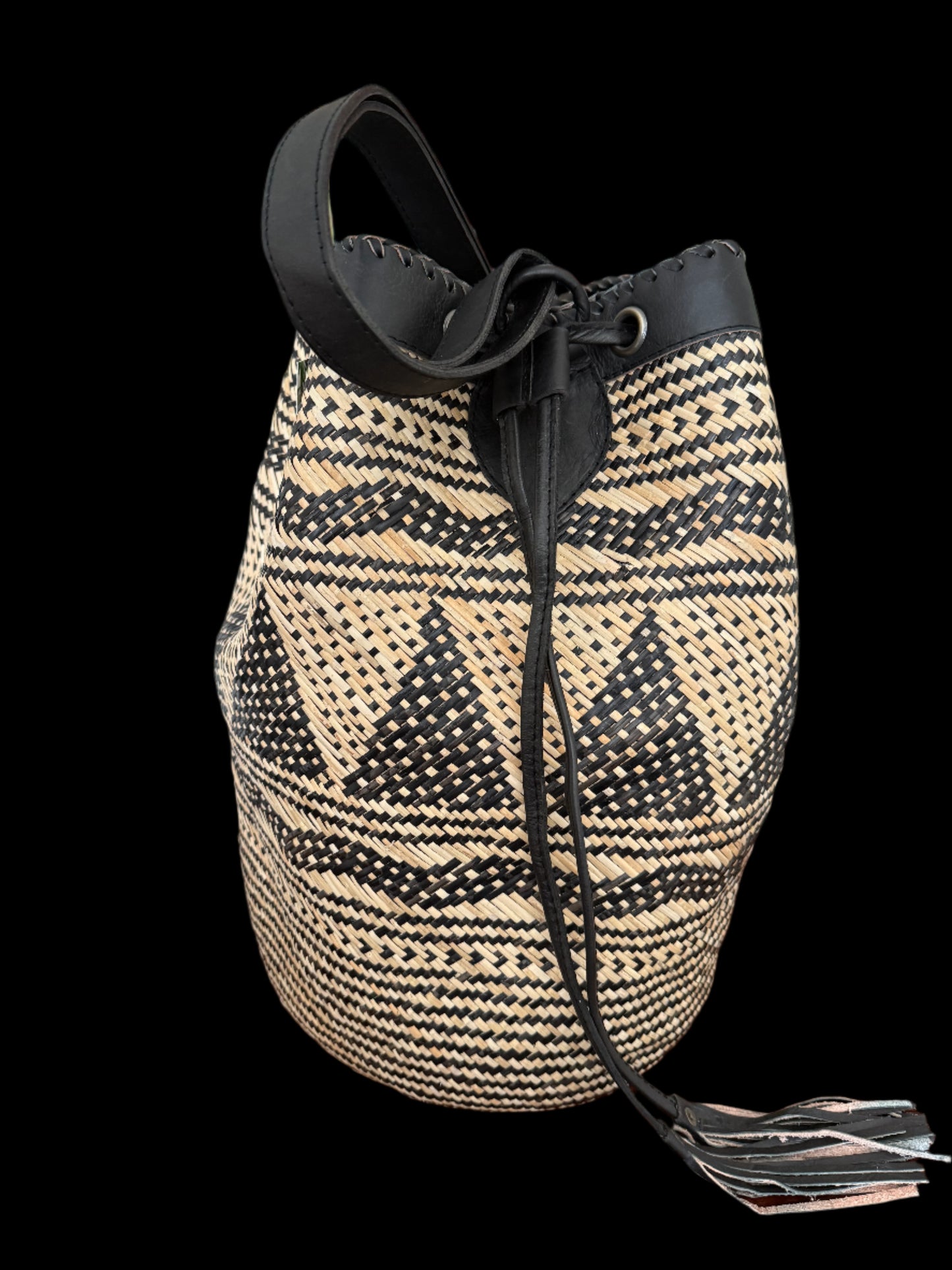 Backpack Rattan Sling Bag- Tribal Pattern