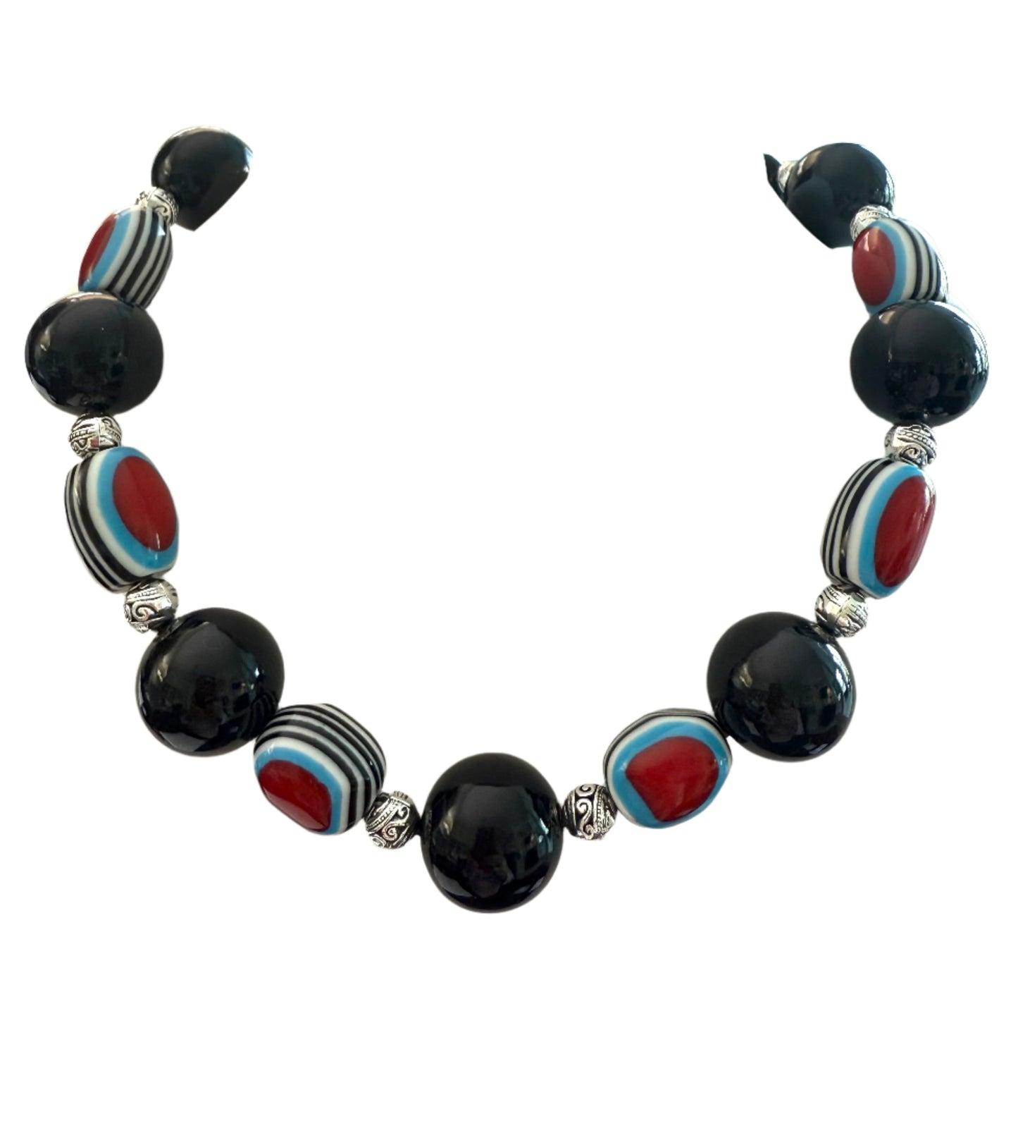Pop of Red and Black Necklace