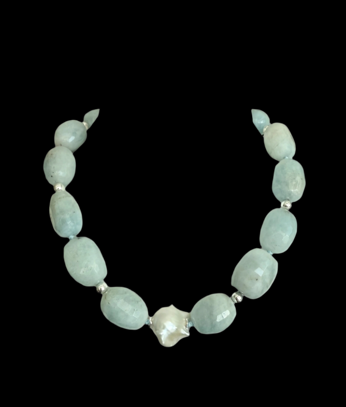 AQUAMARINE AND BAROQUE PEARL