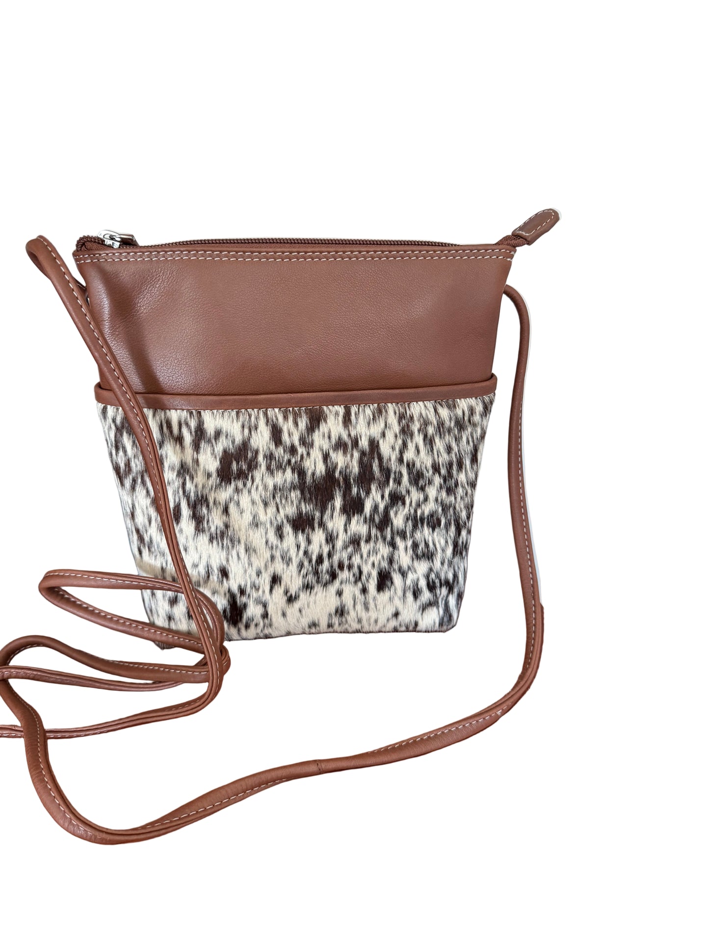 Crossbody Bag of Leather & Calf Hair