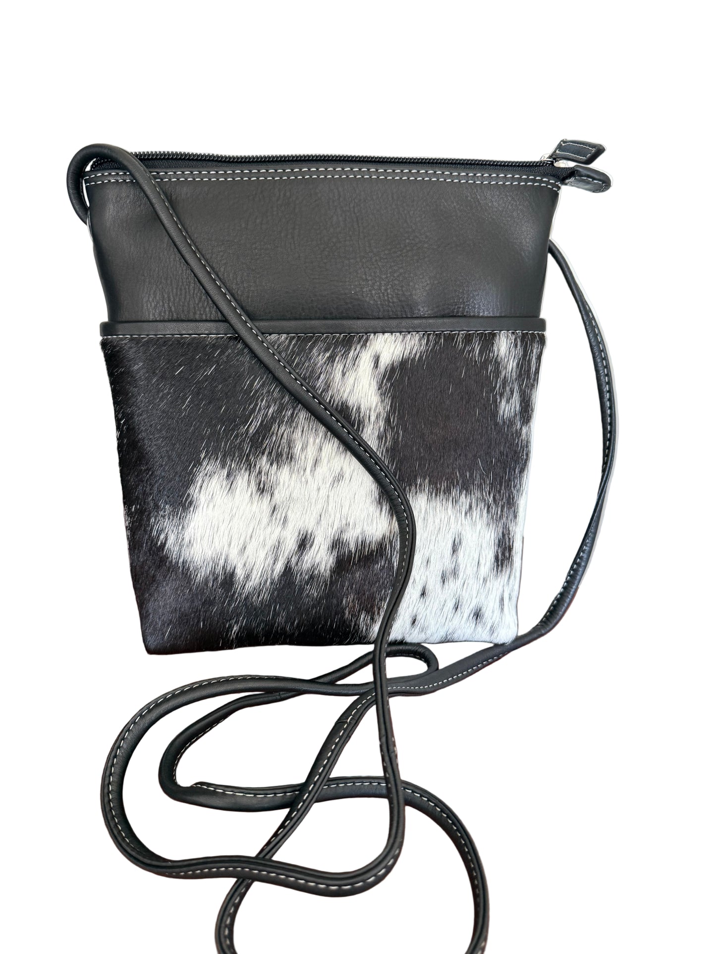 Crossbody Bag of Leather & Calf Hair