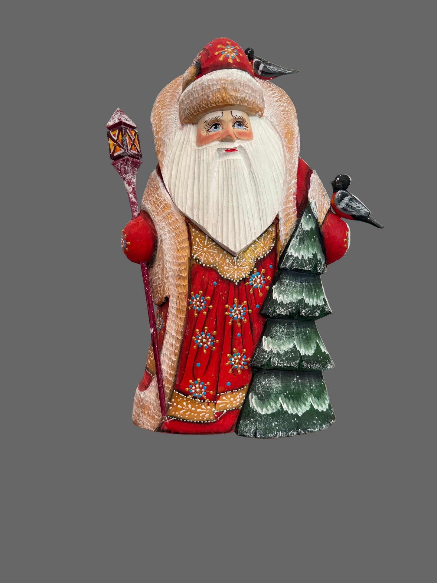 Santa Red with Tree and Birds