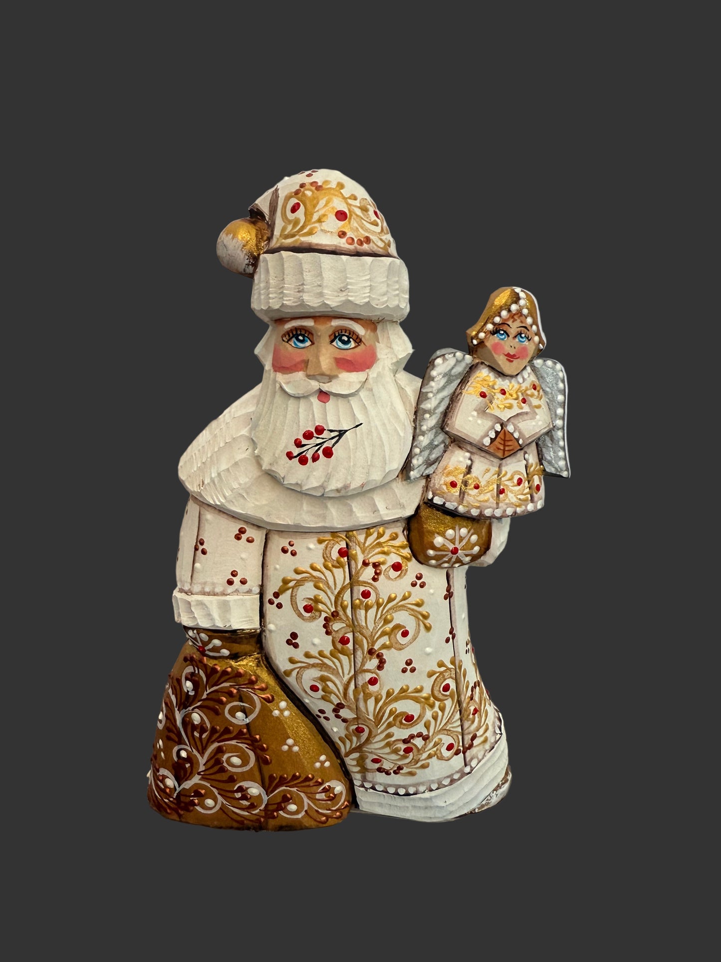 Red and White Santas with Toys