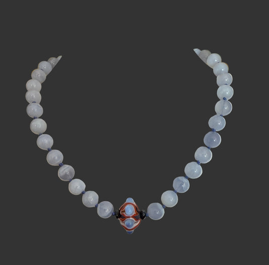 Chalcedony and Lampwork Glass