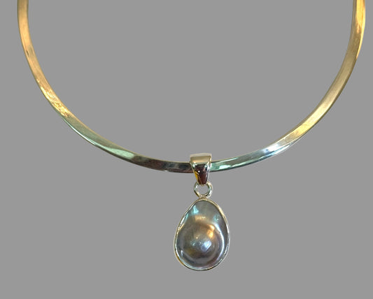 Pendant Blister Pearl in Sterling
