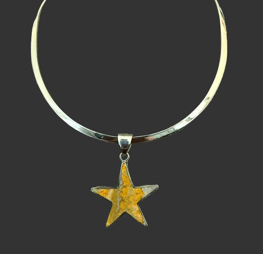 Pendant Star Bumble Bee Jasper