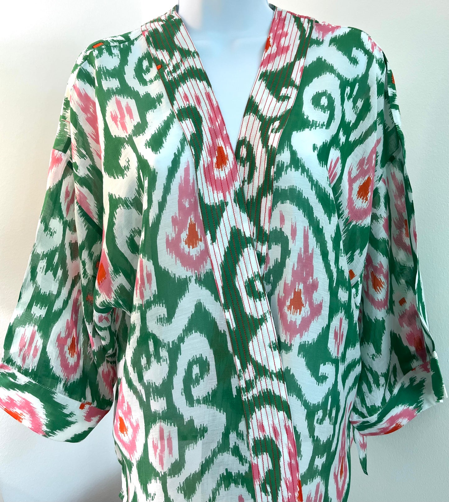 Ikat Print Green Kimono *